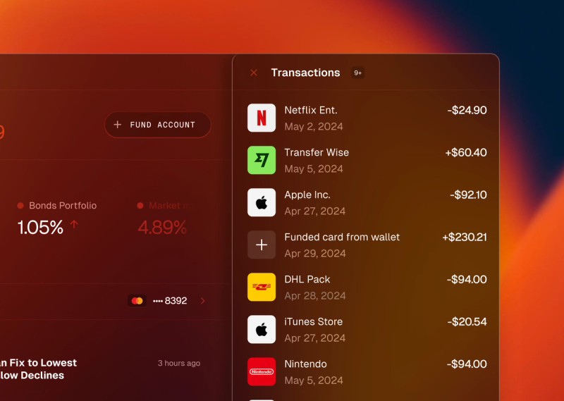 Fintech App | Glass UI