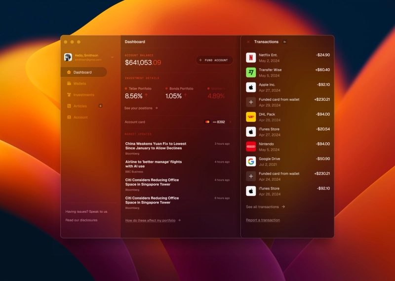 Fintech Glass UI 