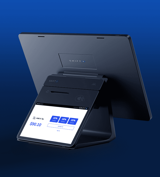 SkyTab Customer-Facing Display showing a tip prompt screen - restaurant POS system - SkyTab