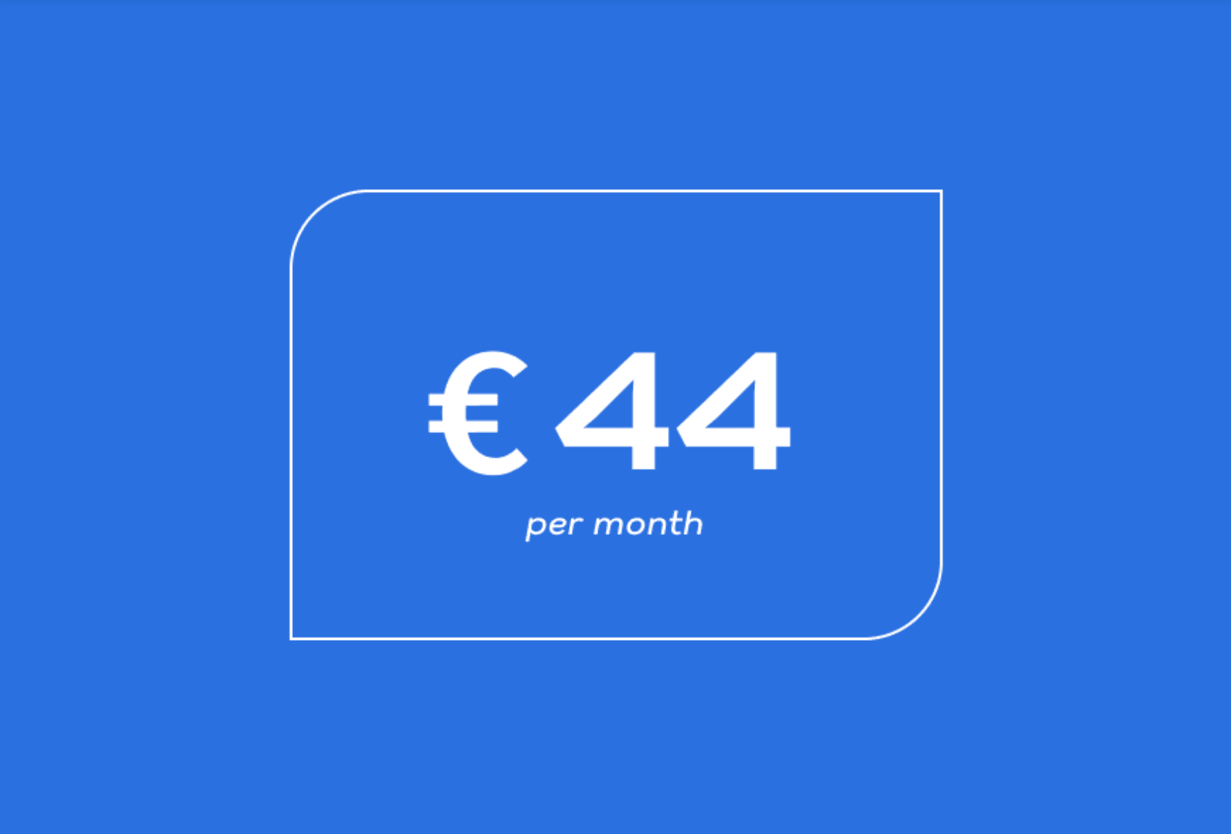 blue graphic displaying 39 per month for Europe pricing  - POS cost - SkyTab