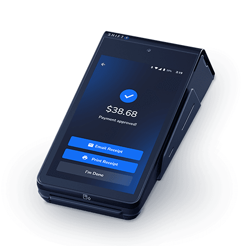 SkyTab Mobile POS device showing a payment approved screen - bar POS system - SkyTab