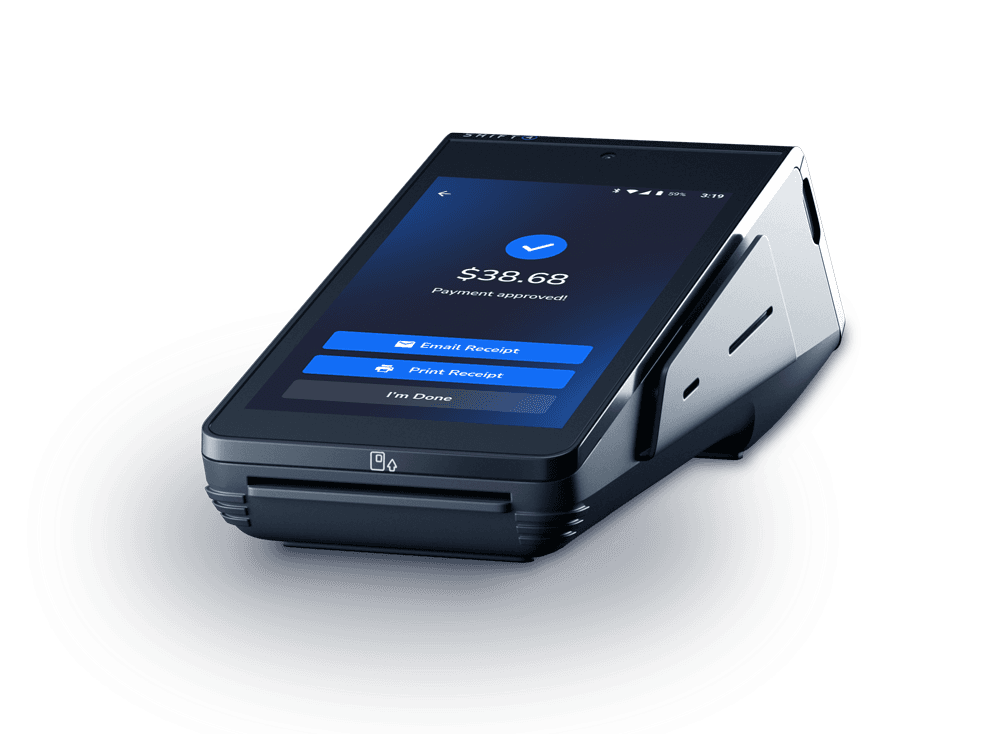SkyTab Mobile POS device showing a payment approved screen - mobile ordering and payments - SkyTab