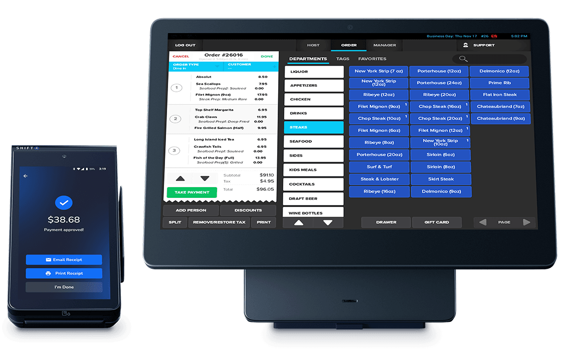SkyTab Mobile next to SkyTab POS system - restaurant POS system - SkyTab