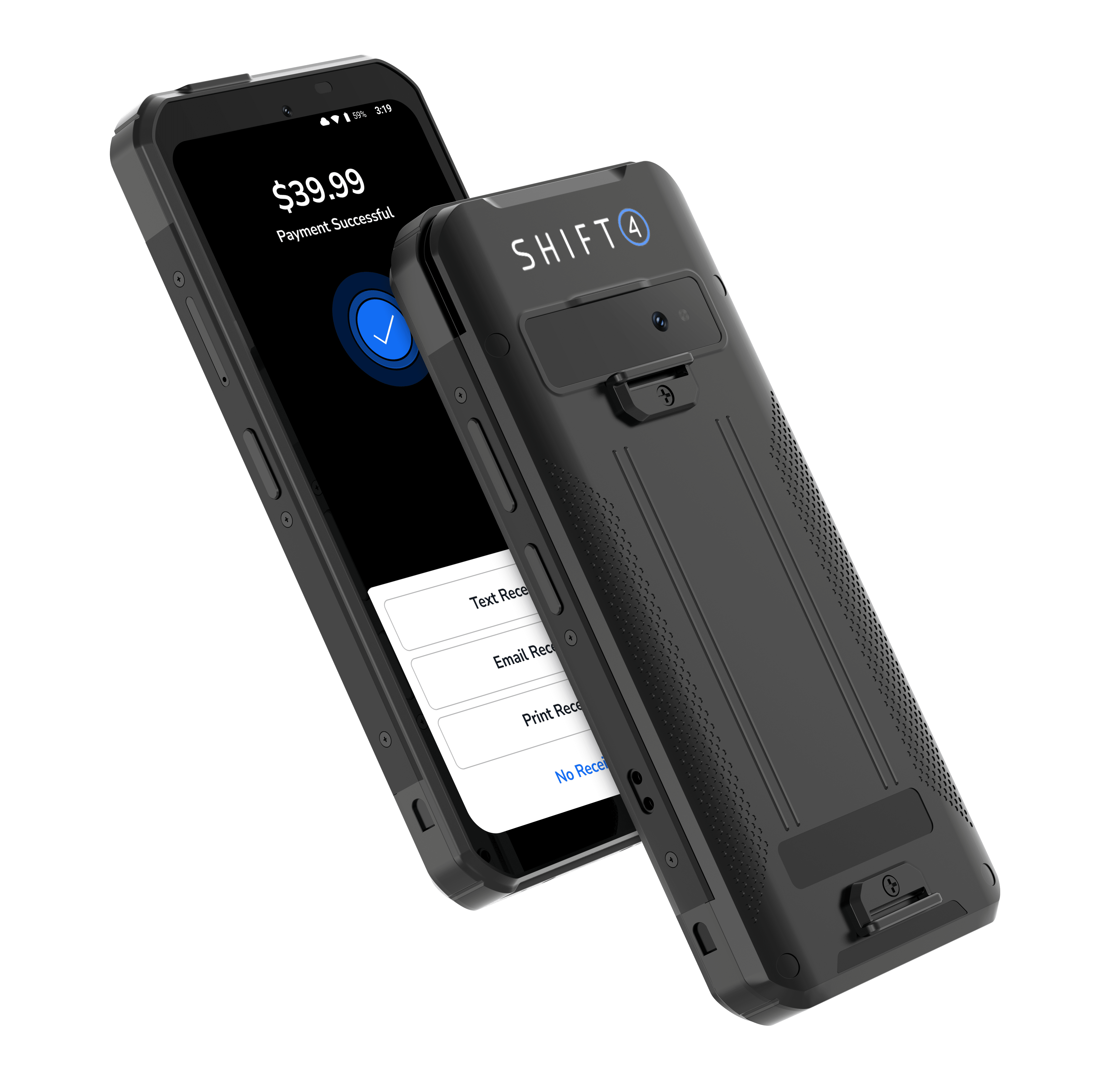 Two Handheld POS devices - handheld pos system - Shift4 Dine