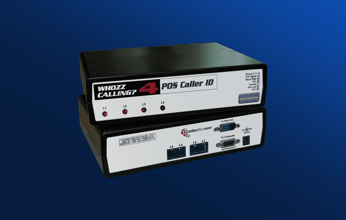 Caller ID on a blue background - pos accessories - Shift4 Dine