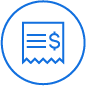 Blue icon with receipt - customer facing display - Shift4 Dine