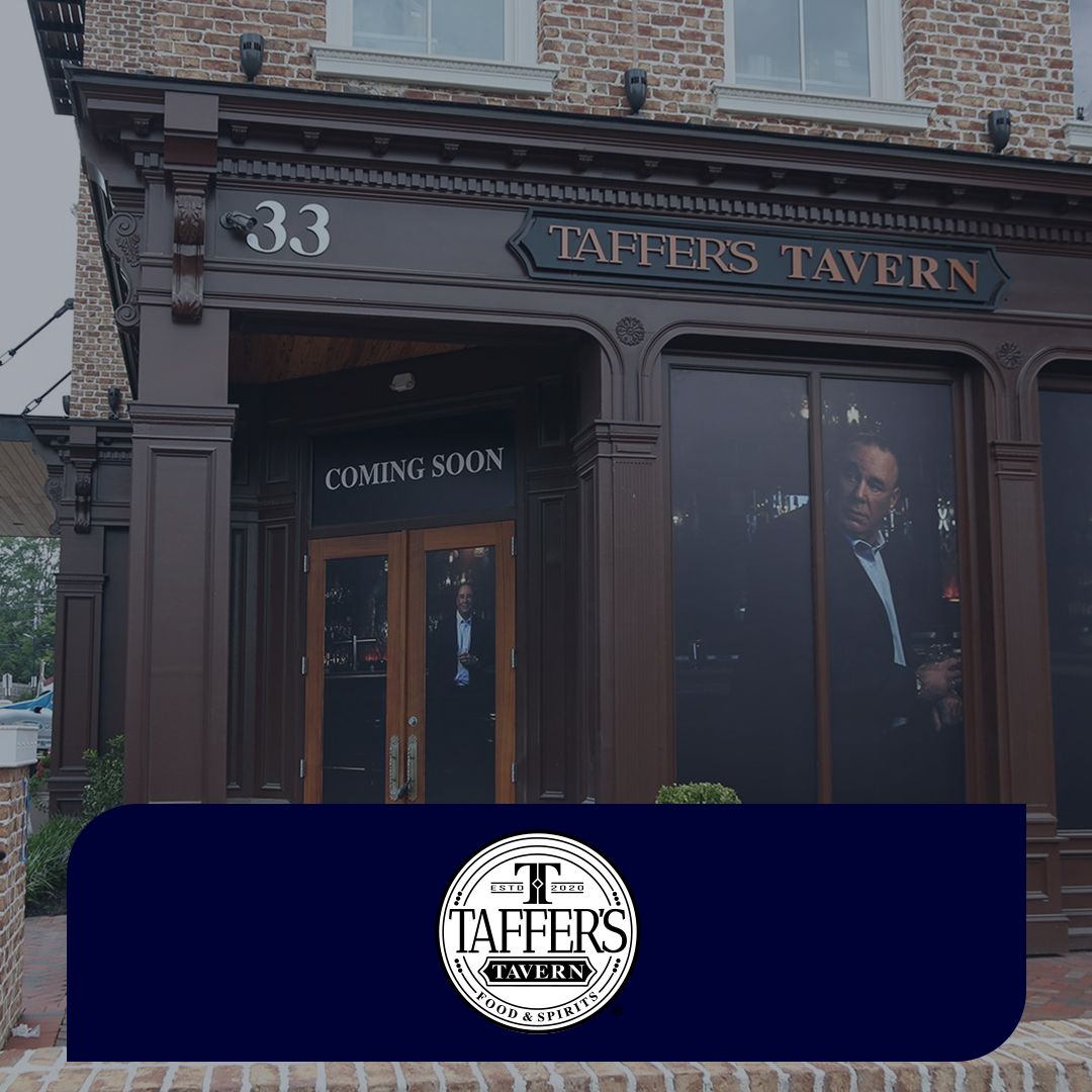 Taffer's Tavern logo overlayed on a photo of Taffer's Tavern - Shift4 POS reviews - Shift4 Dine