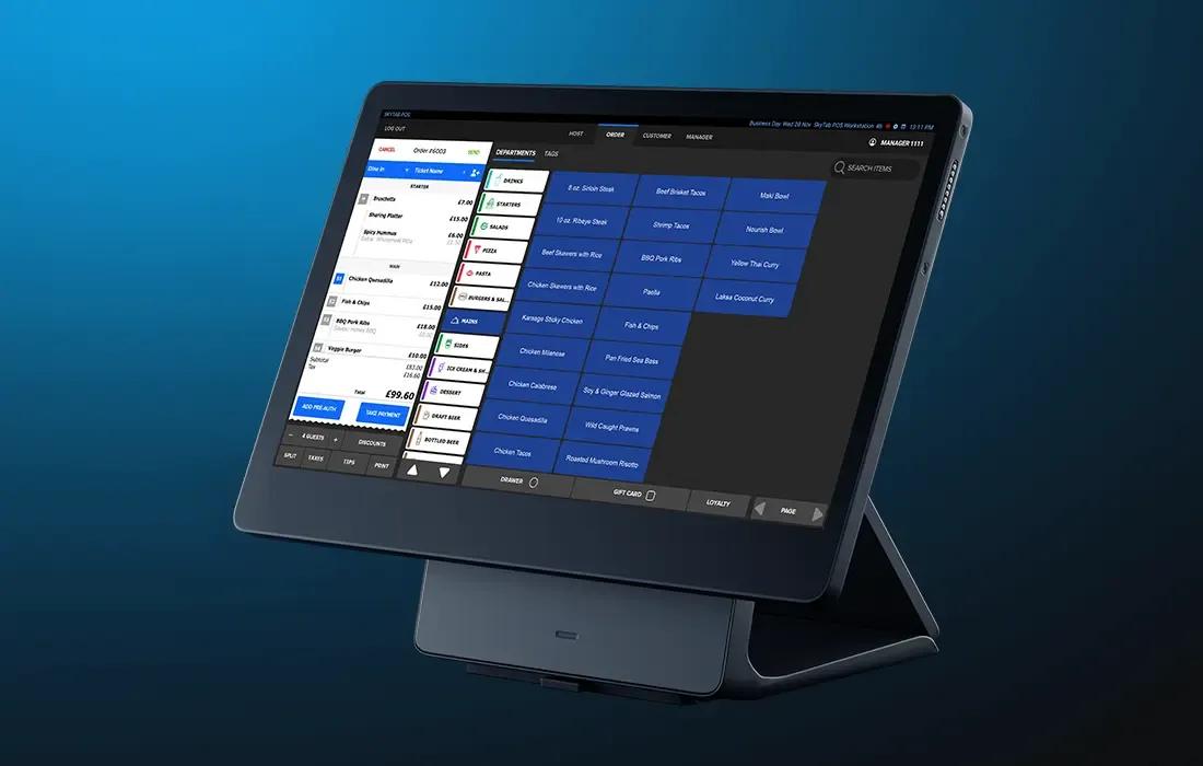 Shift4 Dine POS system showing the order interface - POS hardware - Shift4 Dine