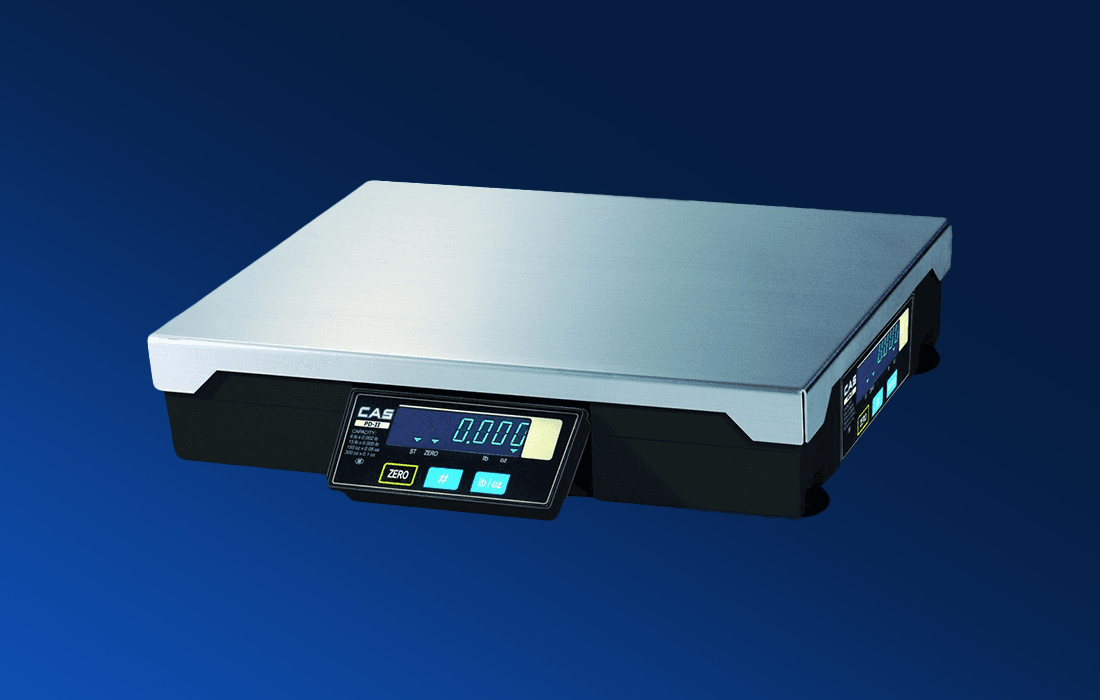 Digital scale on a blue background - pos accessories - Shift4 Dine
