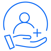 Blue icon representing a business referral 
