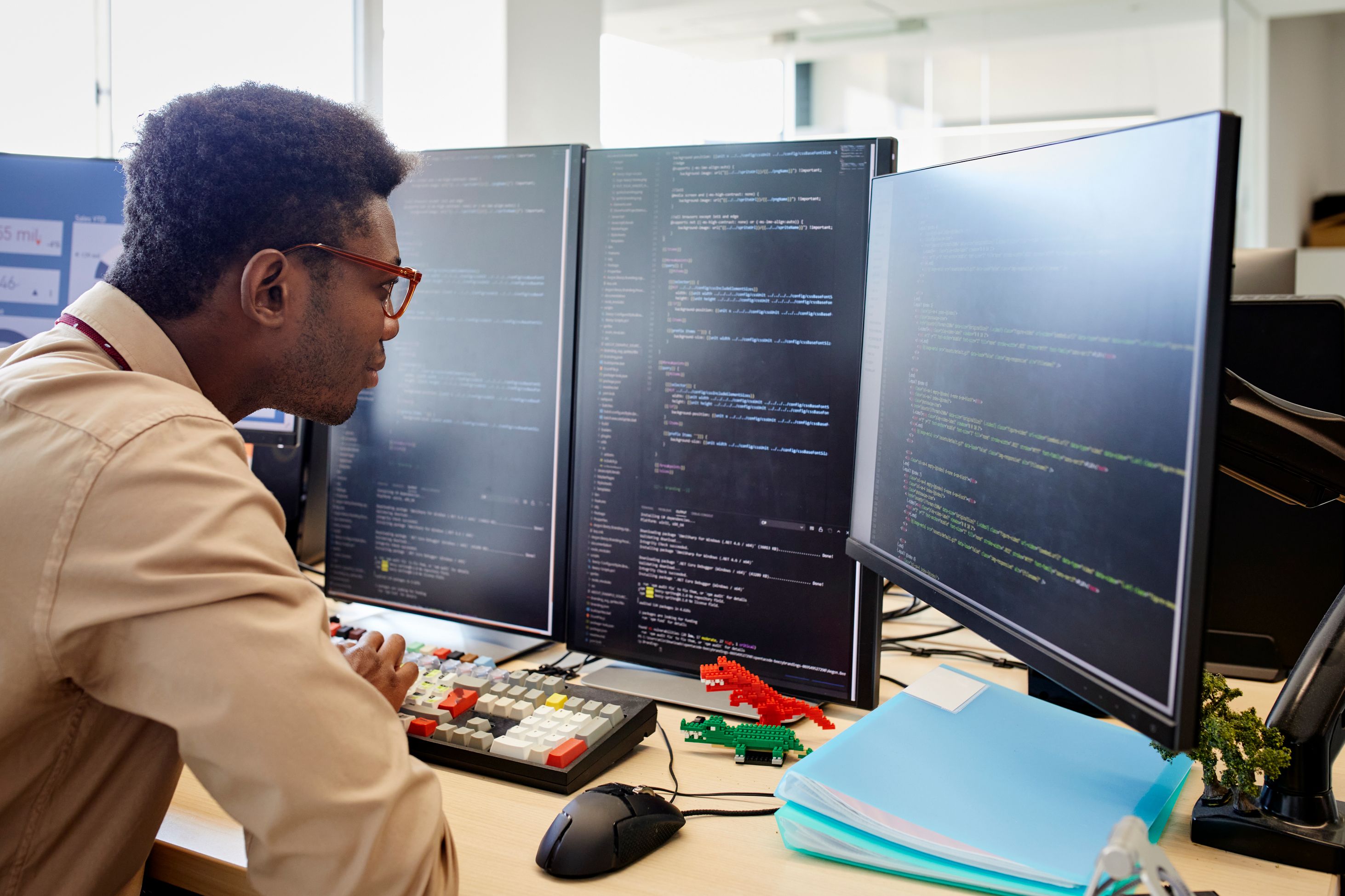 Artistic display of cubes falling