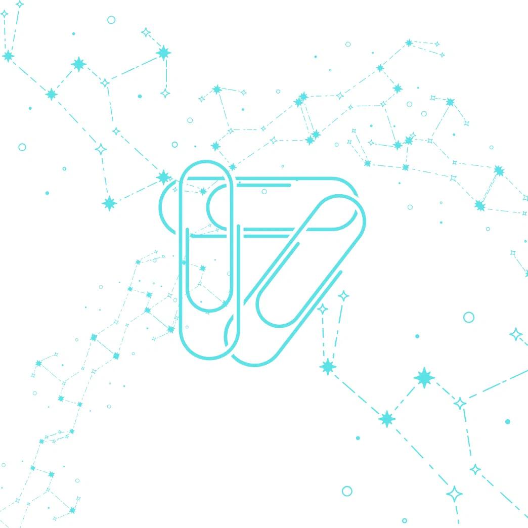 Illustration of three paper clips connected