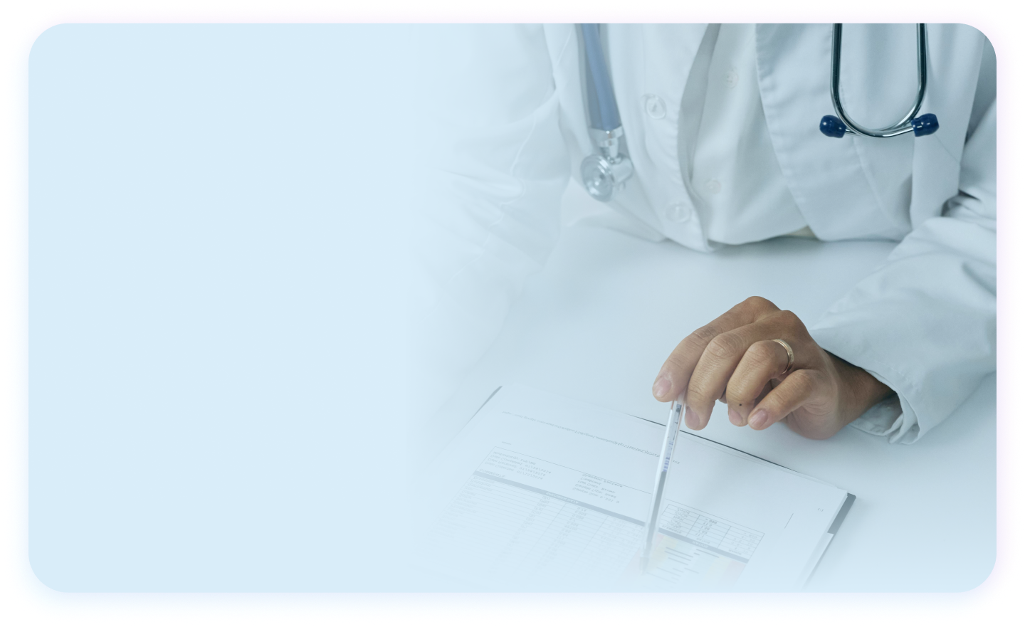 Doctor looking over notes