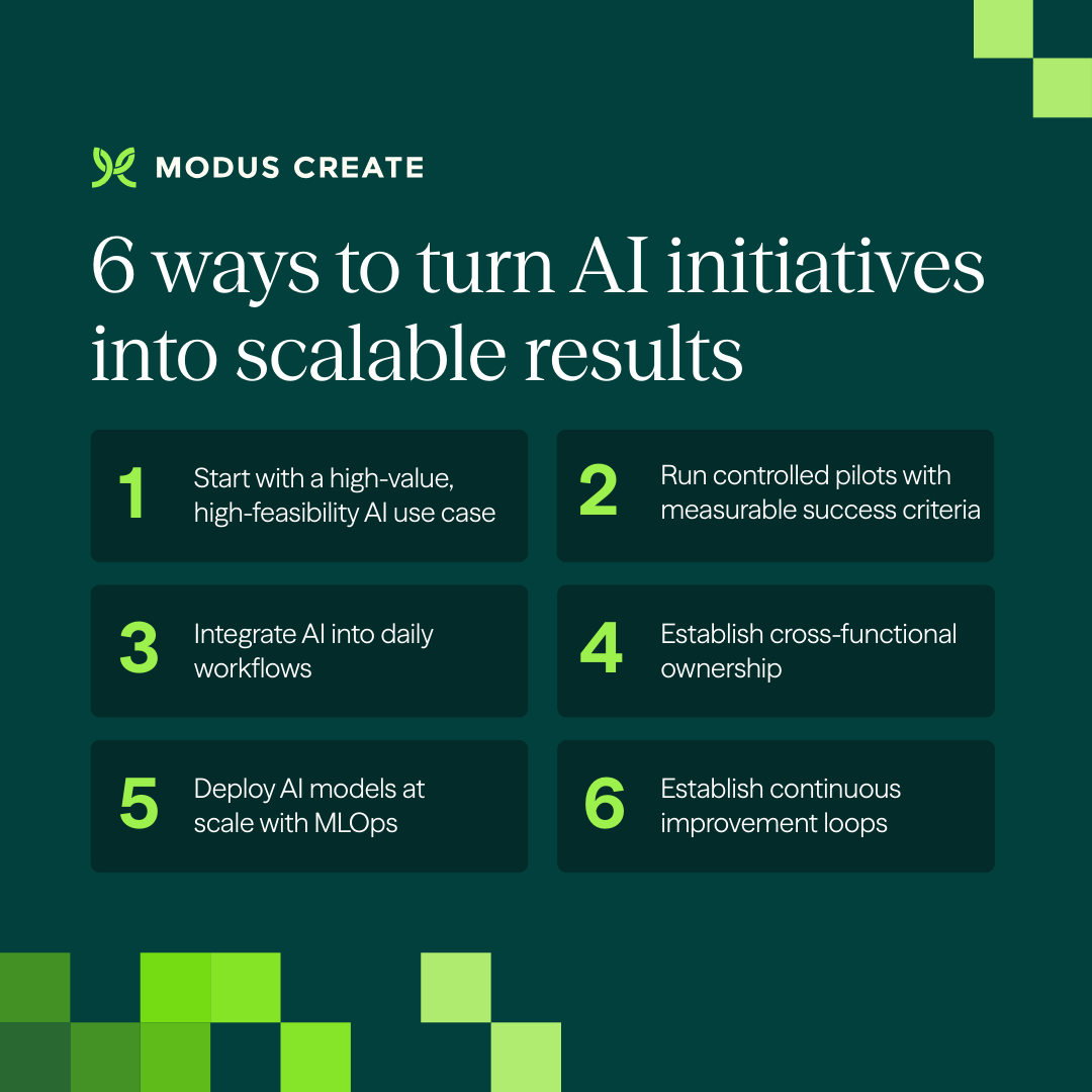 6 ways to turn AI initiatives into scalable results