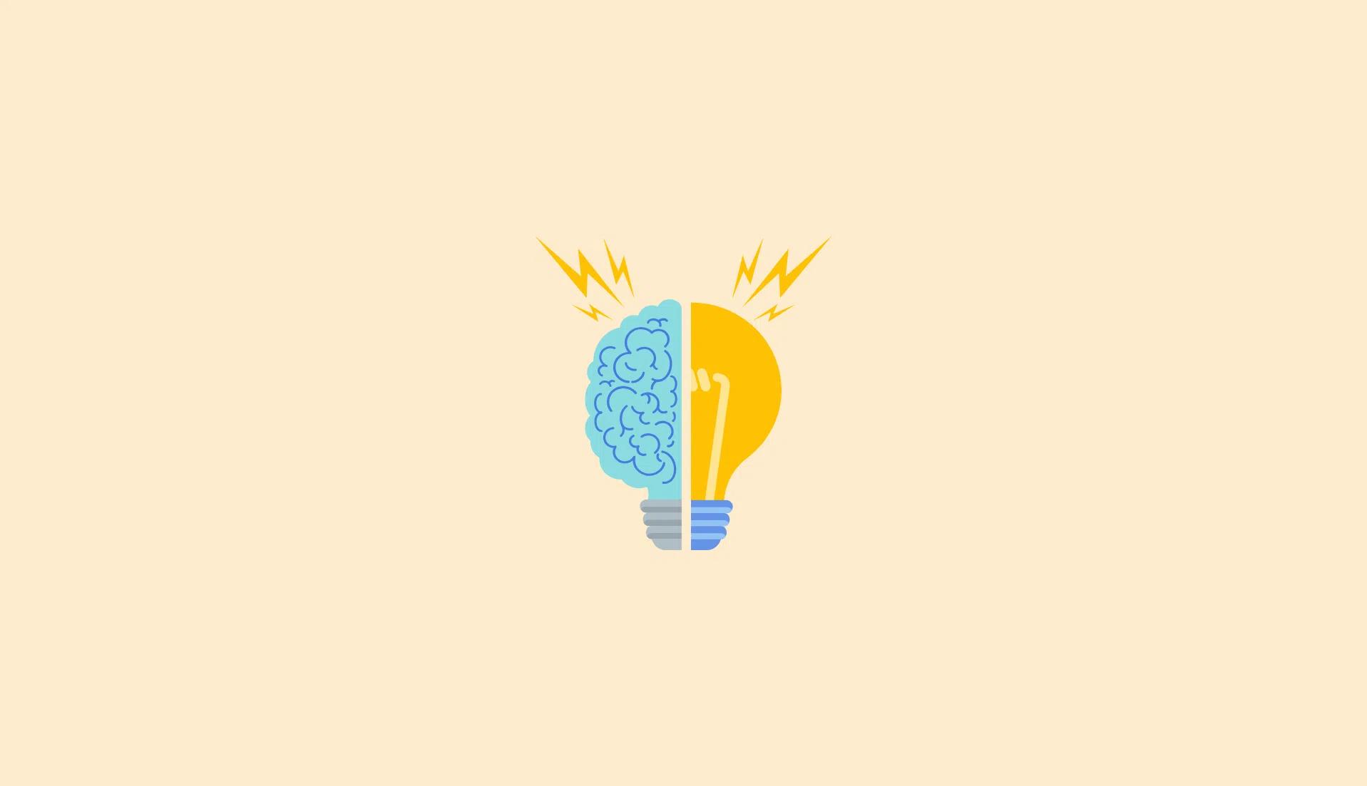 Brain and lightbulb