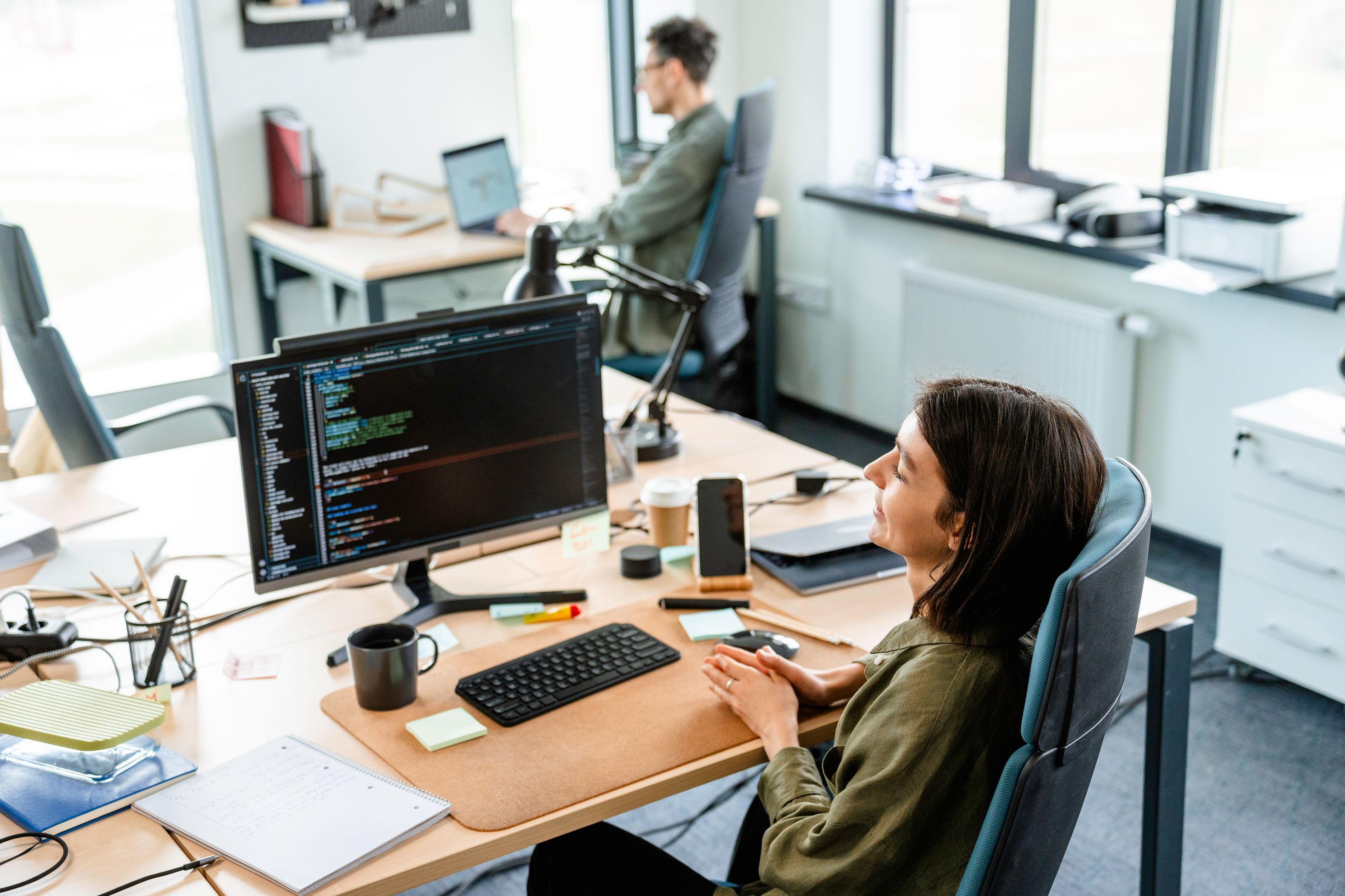 Woman working at desk