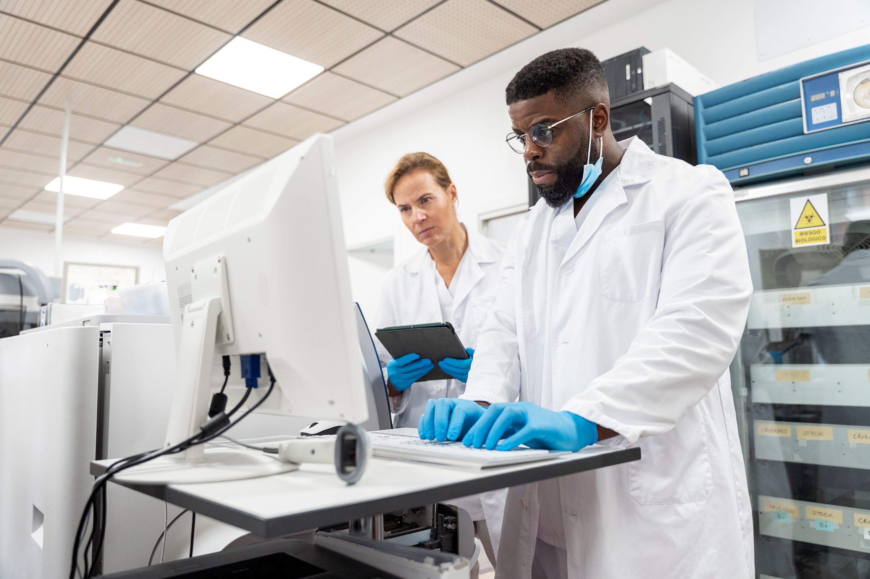 scientists at computer