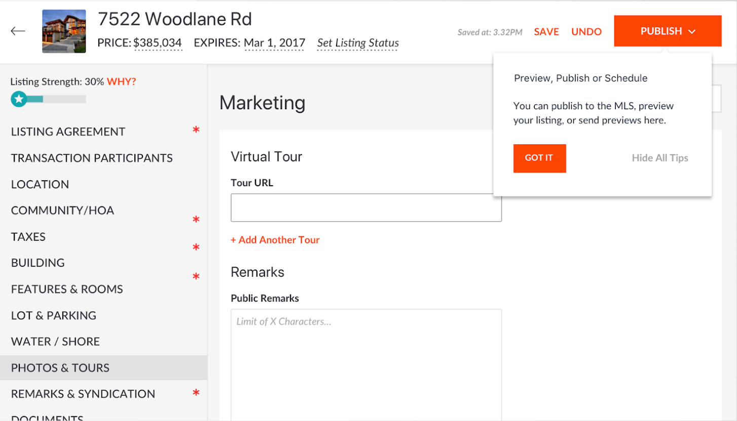 Example of an onboarding flow for Bright