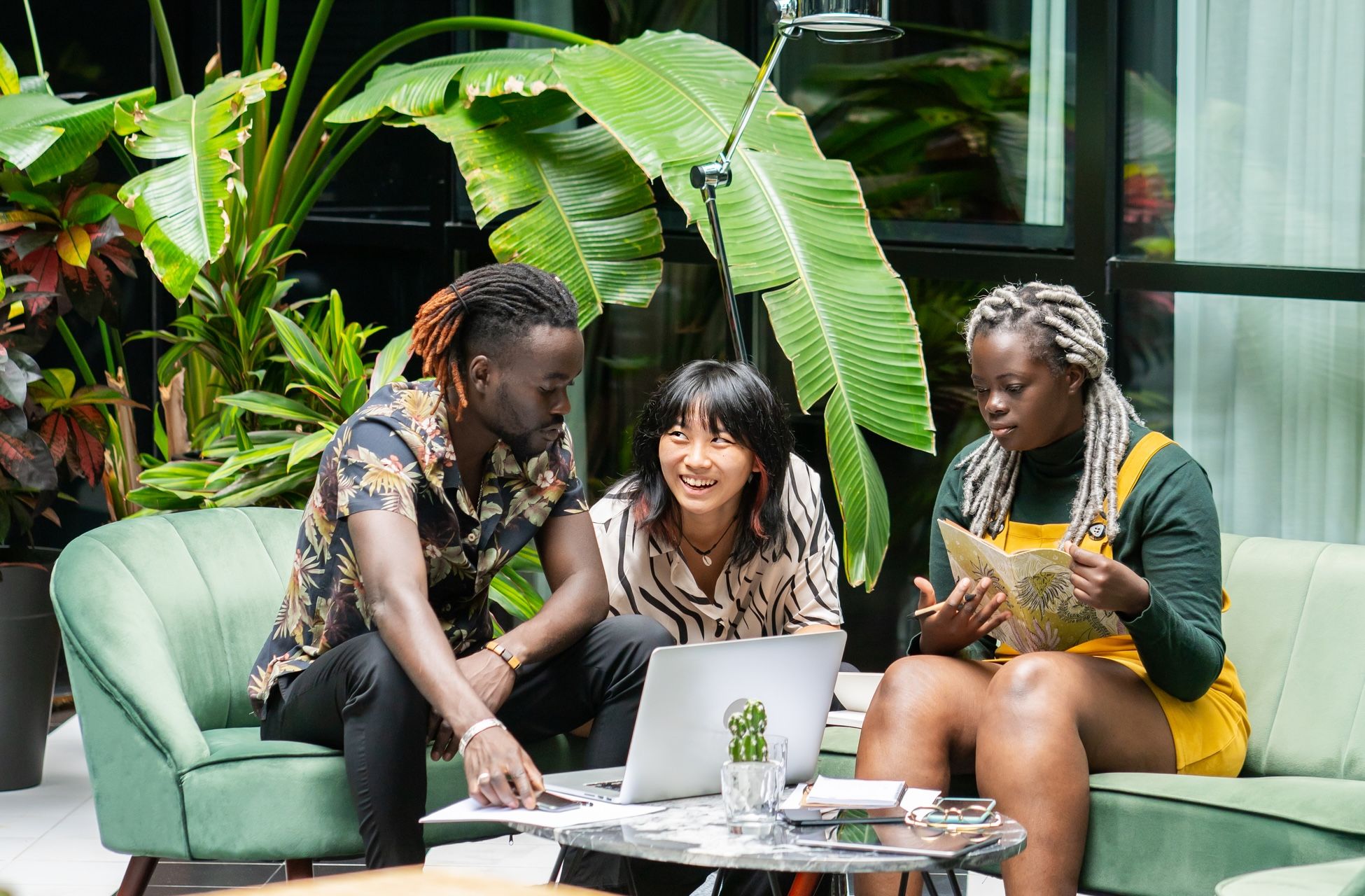 Team members posing for a picture