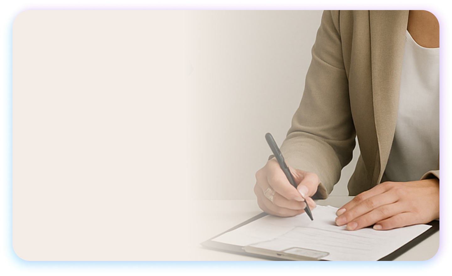 Person writing in notebook