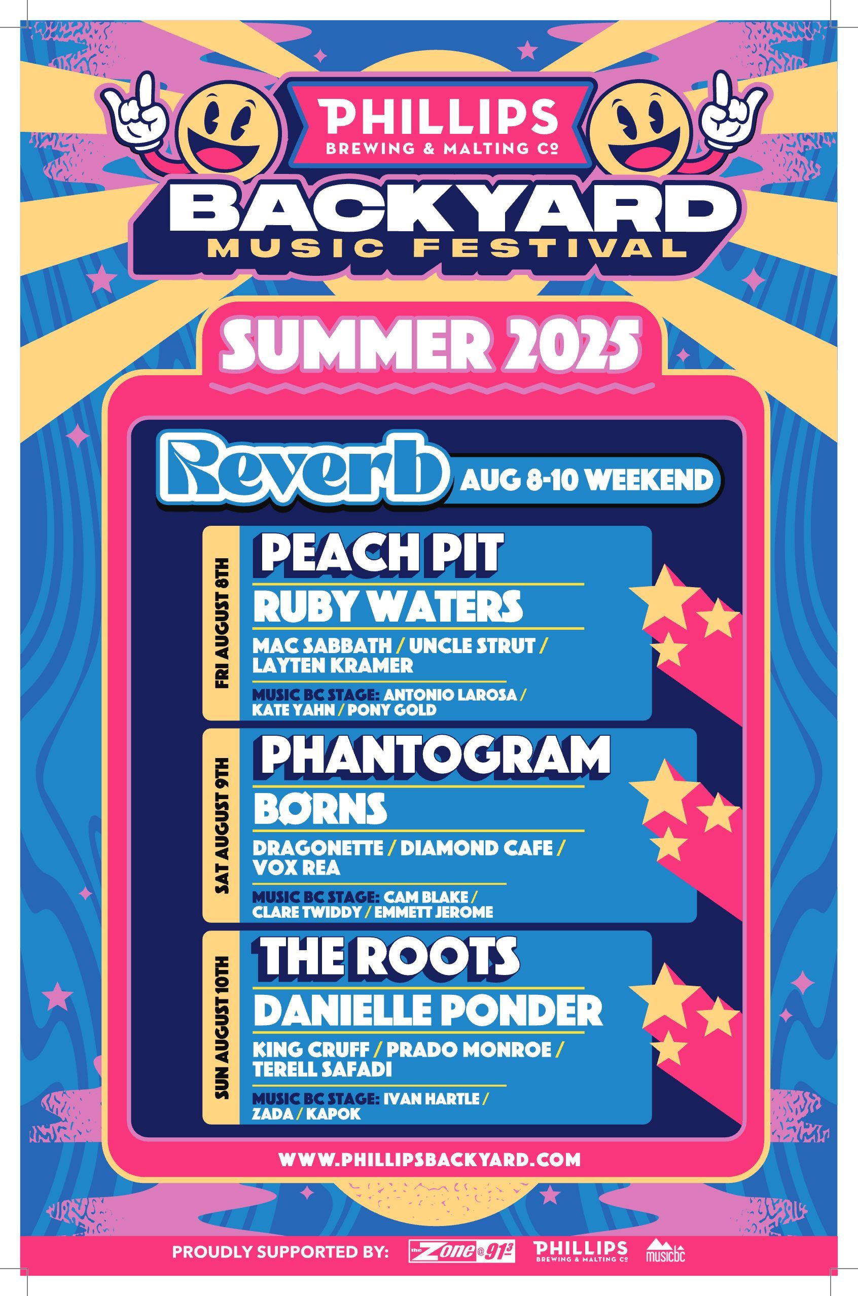 Phillips Backyard Music Festival - Reverb Lineup Poster Edit 2025 - Print - Update2