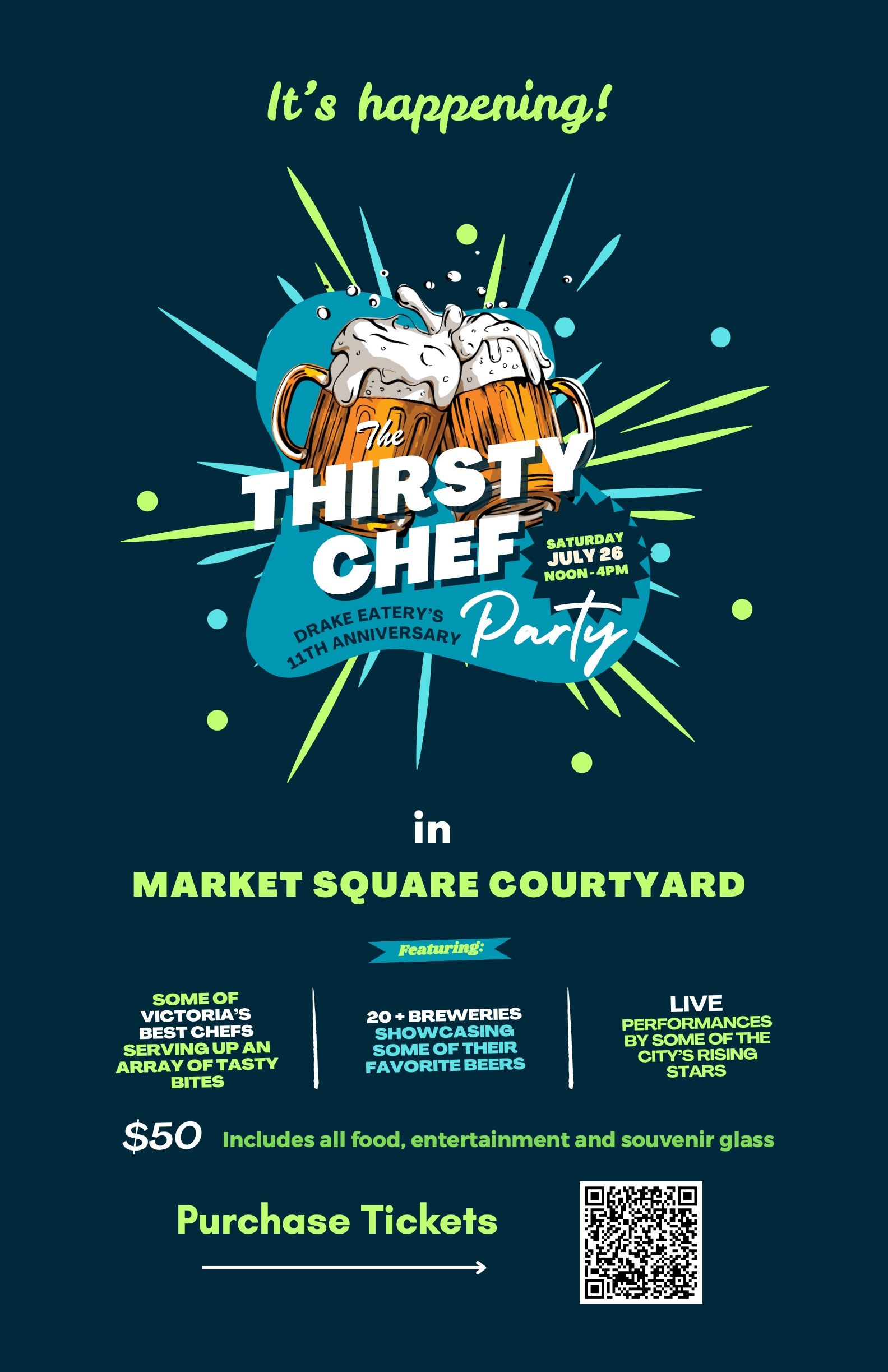 Thirsty Chefs 2025 Poster w QR Code (11 x 17 in)