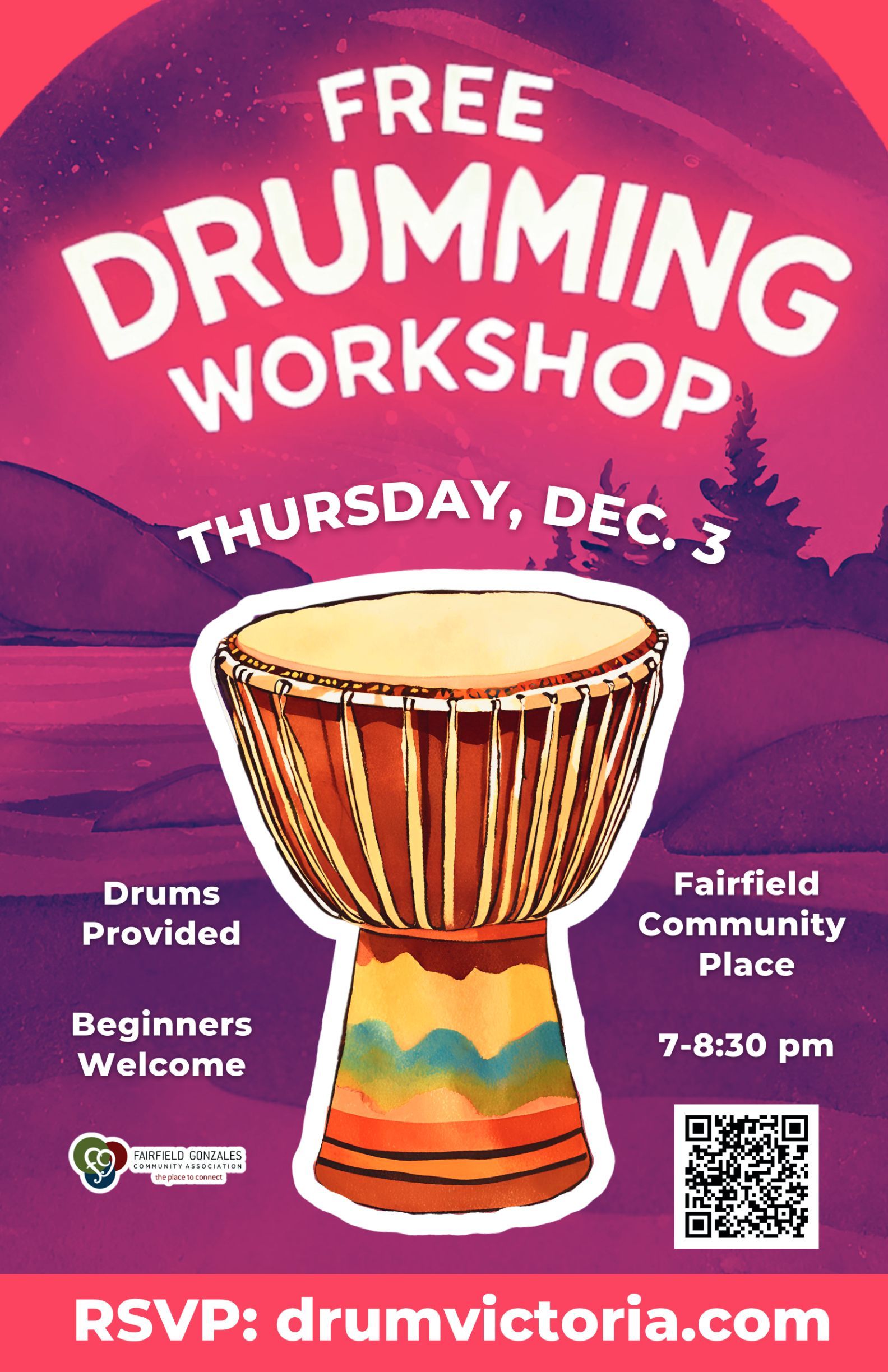 Free Drum Workshop 03DEC24 Vic Posters