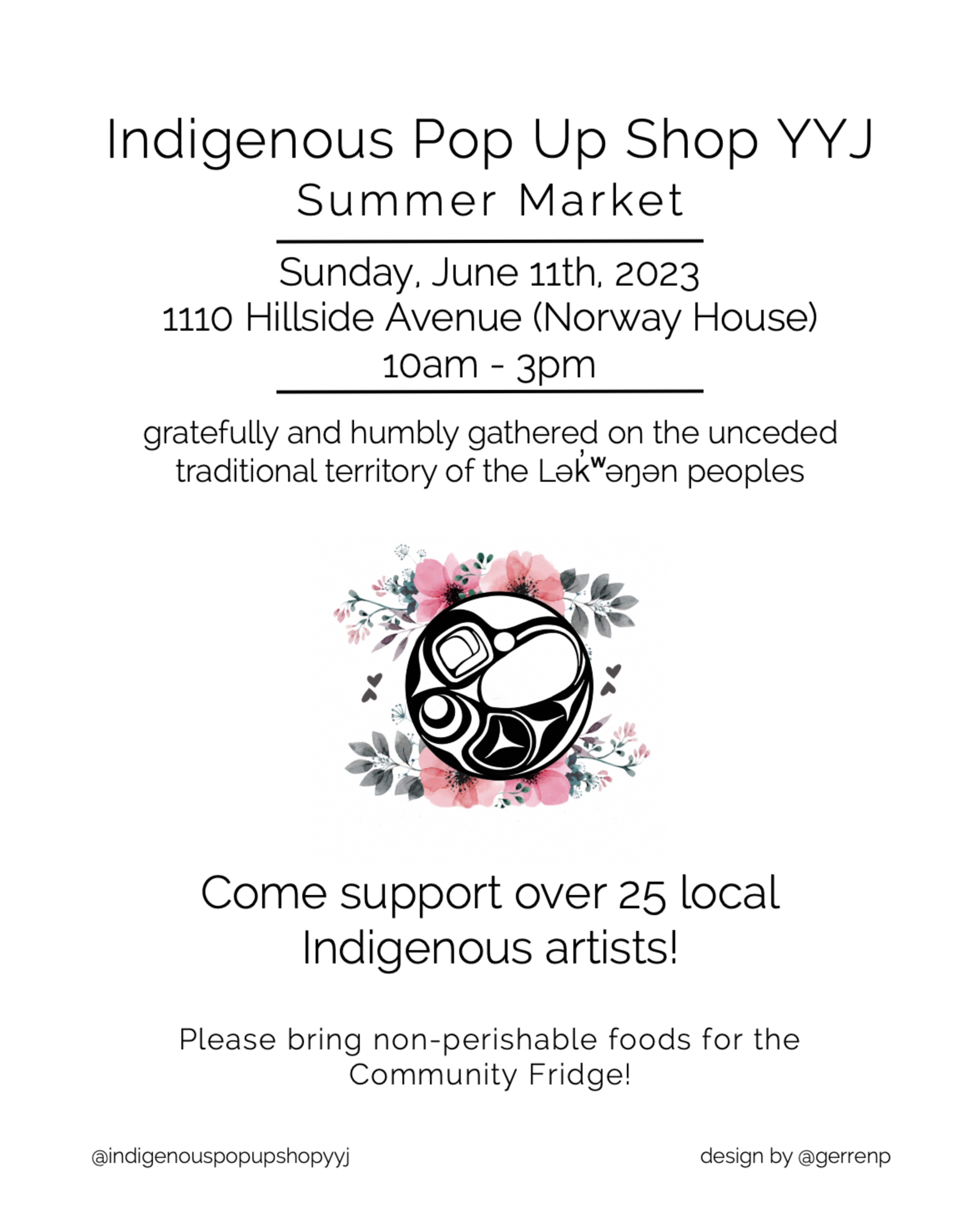 indigenous pop up shop yyj June 11th 2023market