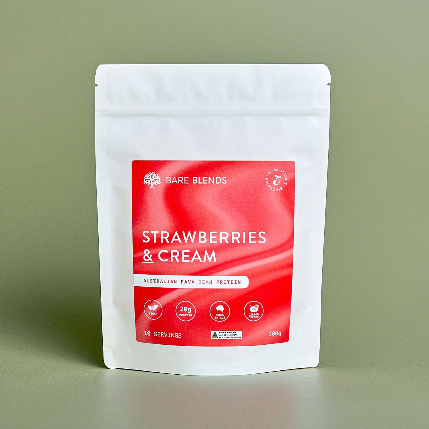 Strawberries & Cream Fava Protein pouch