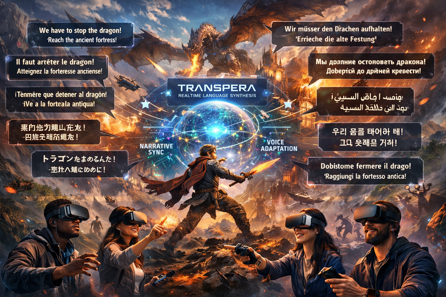 Immersive Worlds, Local Voices: Scaling the Gaming Experience with Transpera