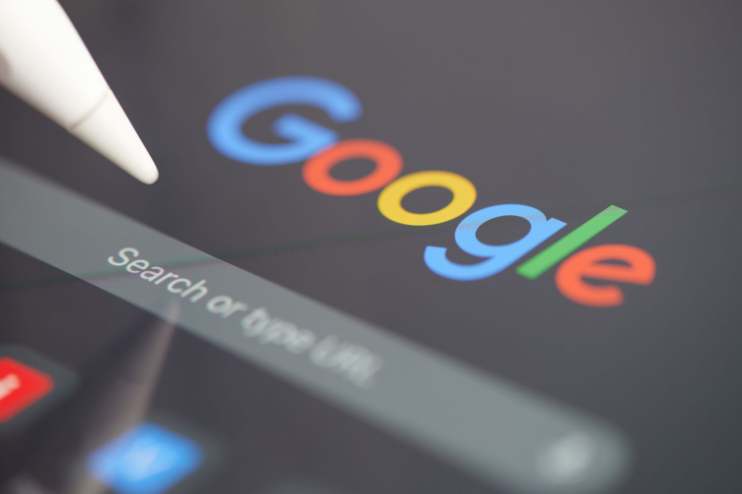 search in google panel on ipad