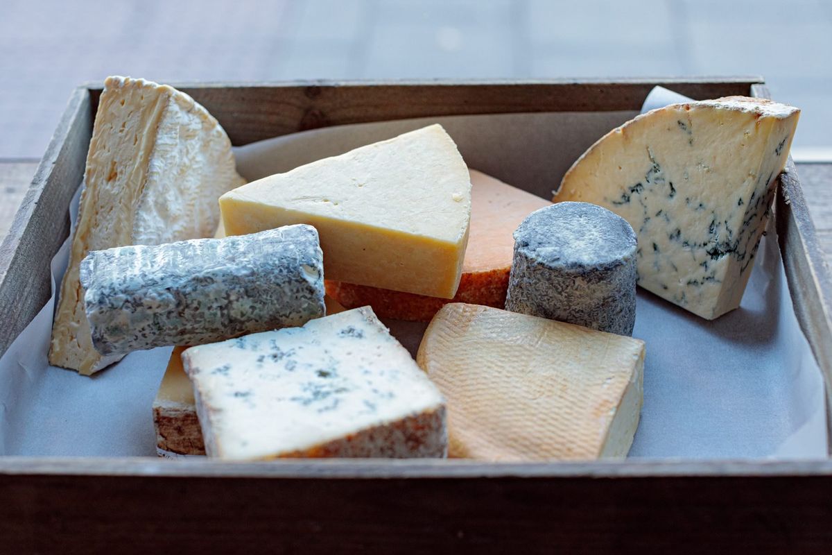 British cheeses on the counter