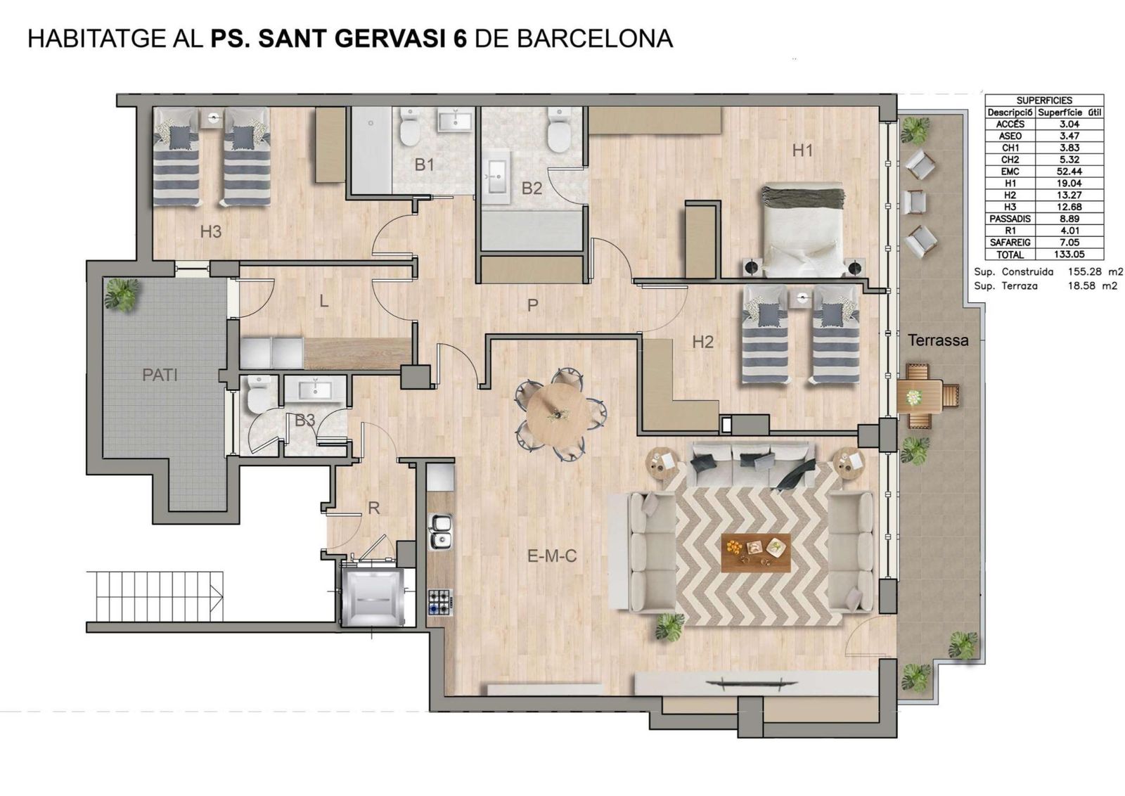 Apartamento de 4 dormitorios, 2 baños y 150m² en venta en Bonanova, Barcelona - foto 6 de 30