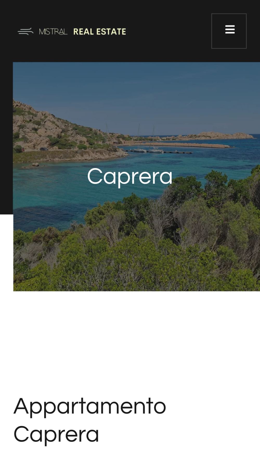Scheda dell’appartamento Caprera su mobile