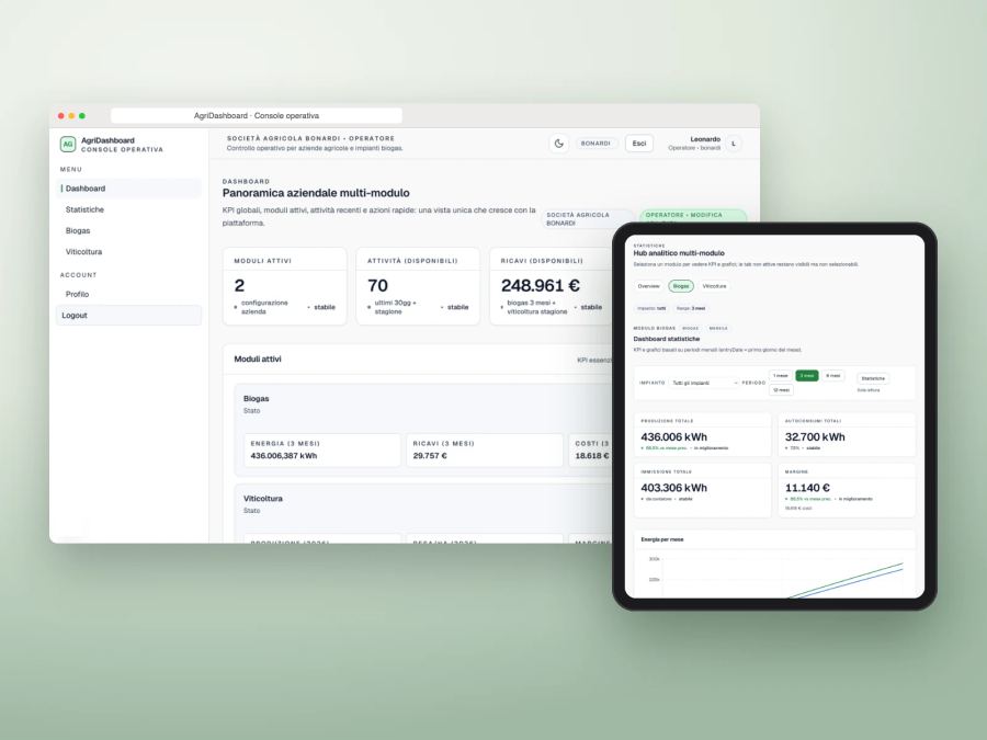 Anteprima del progetto AgriDashboard
