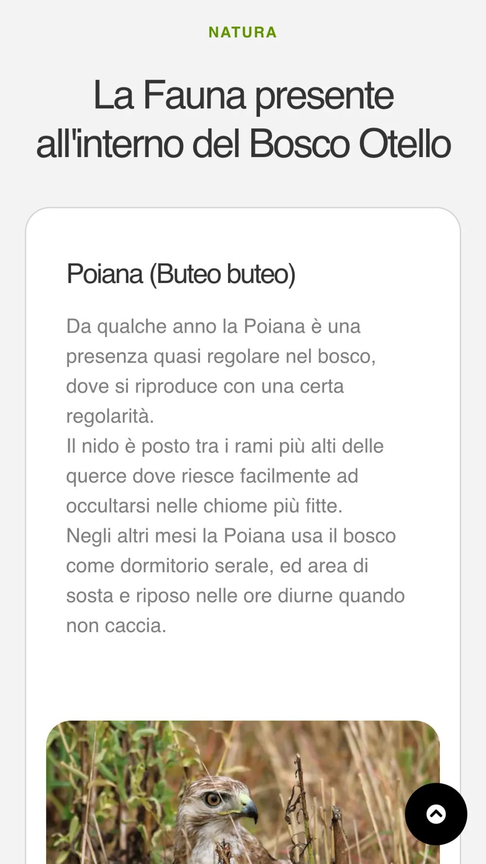 La scheda della Poiana su mobile