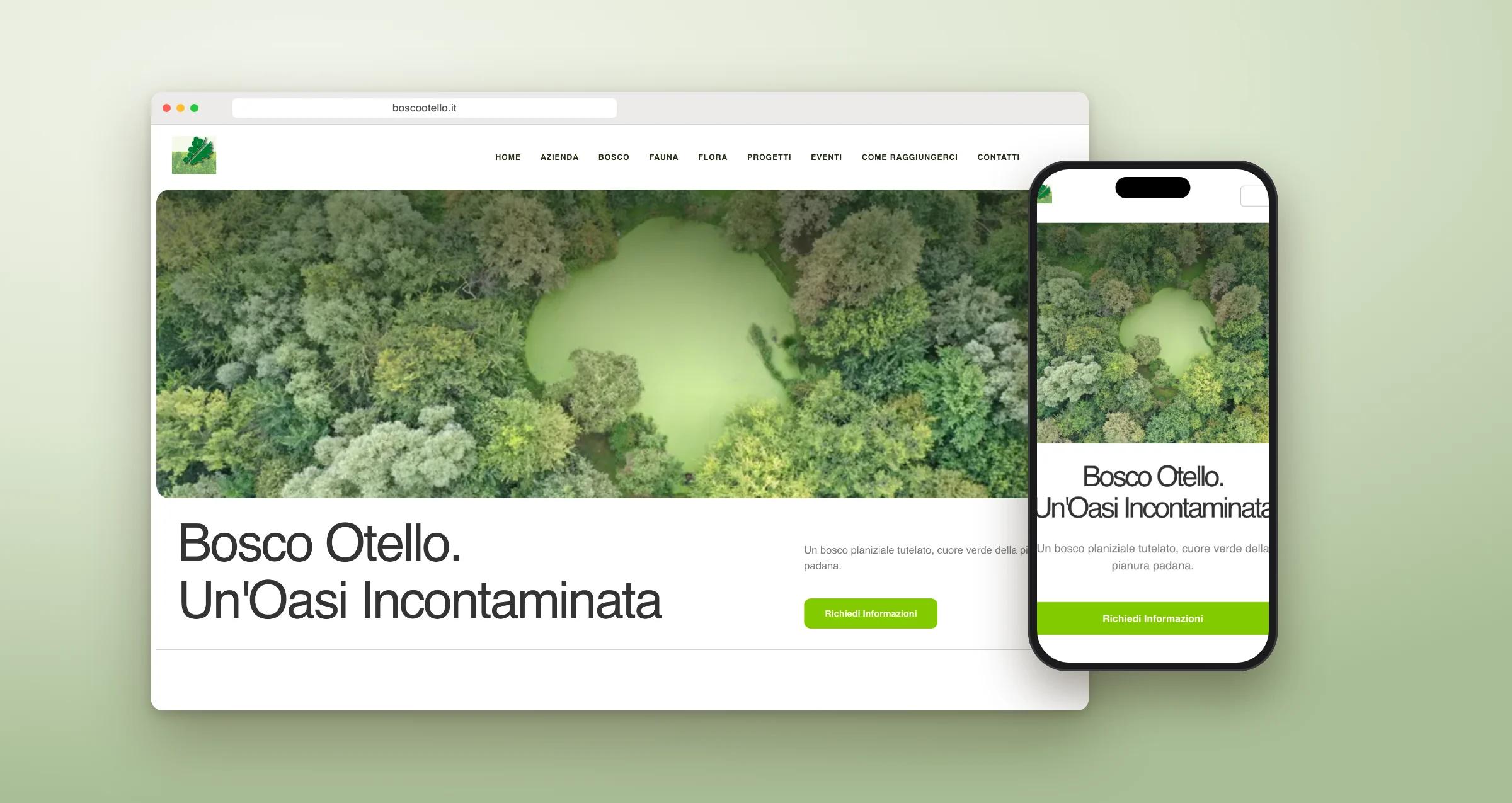 Il sito di Bosco Otello su computer e smartphone