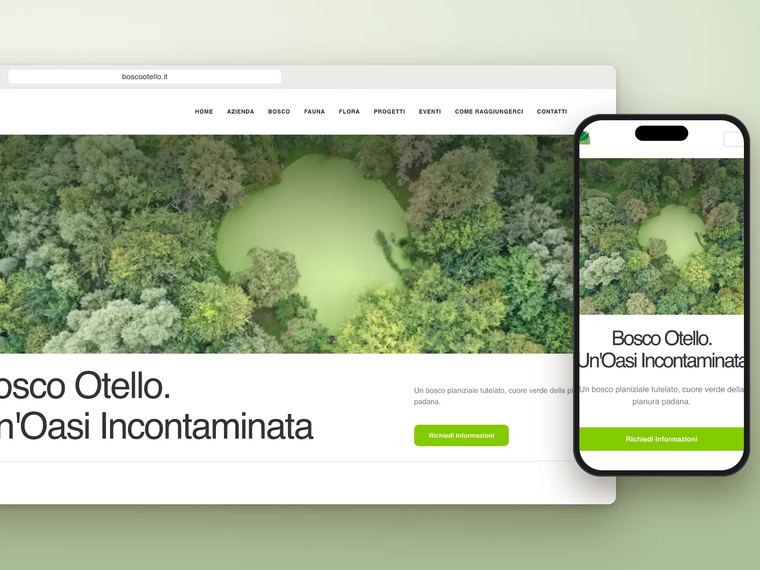 Il sito di Bosco Otello su computer e smartphone
