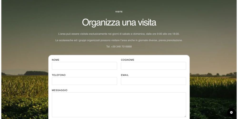 Il modulo per organizzare una visita