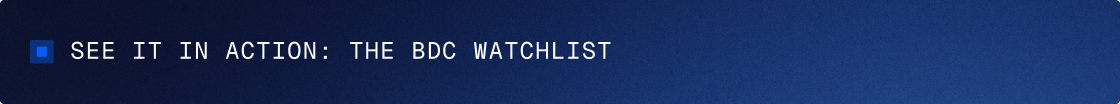See it in action: the BDC watchlist