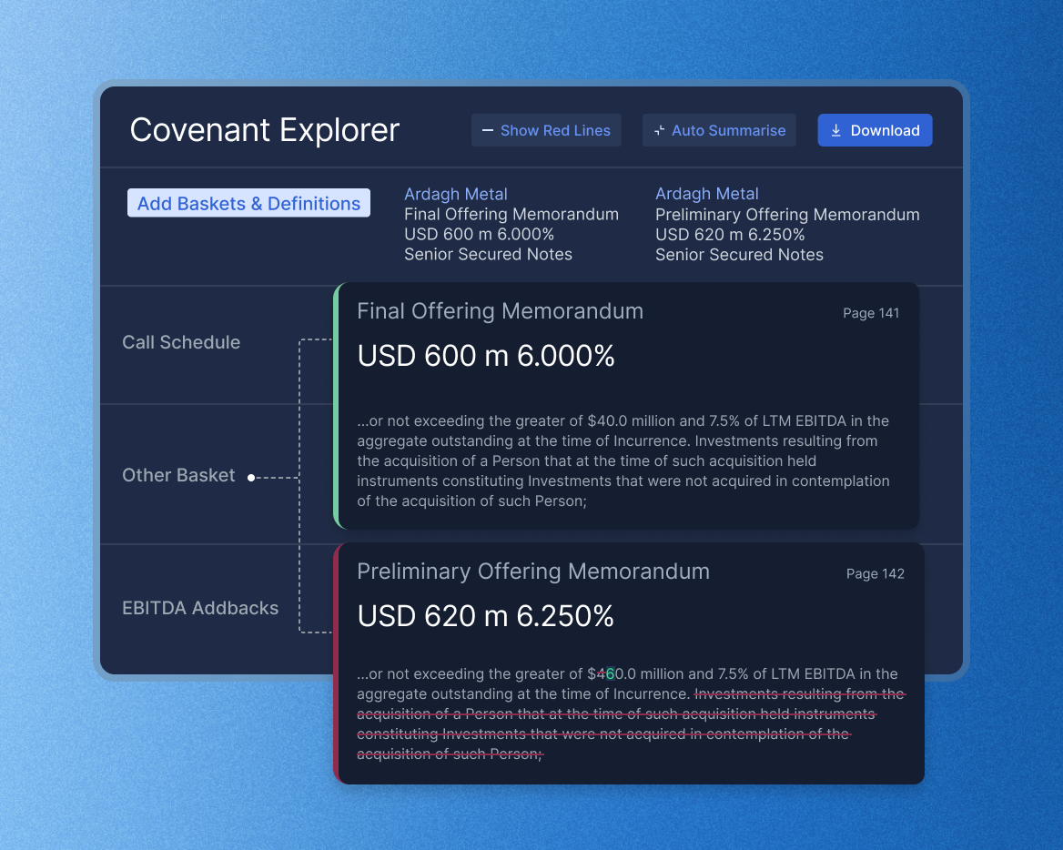 mockup showing covenant explorer results