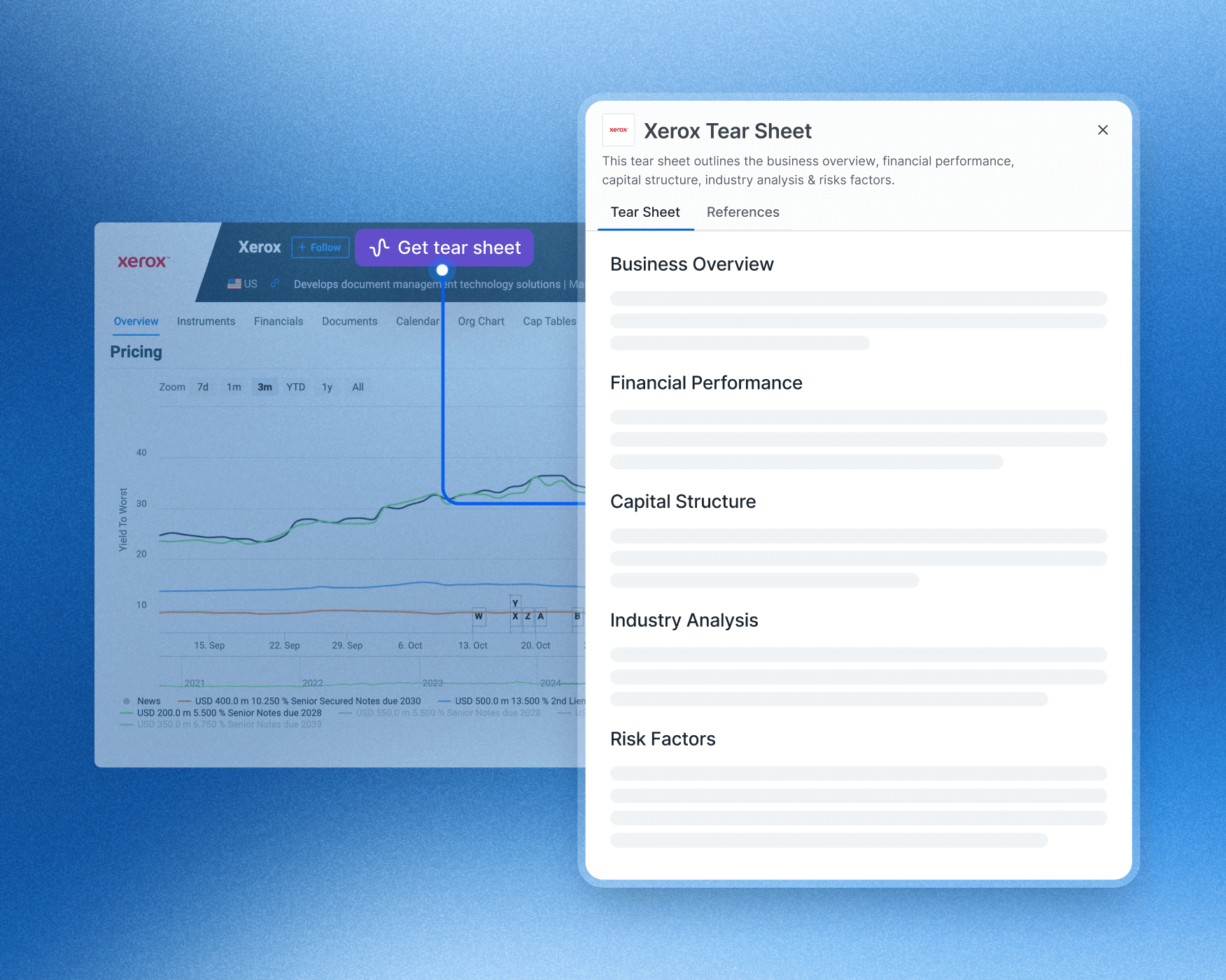 tear sheet mockup of product results