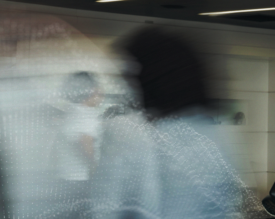 Blurred image of people moving