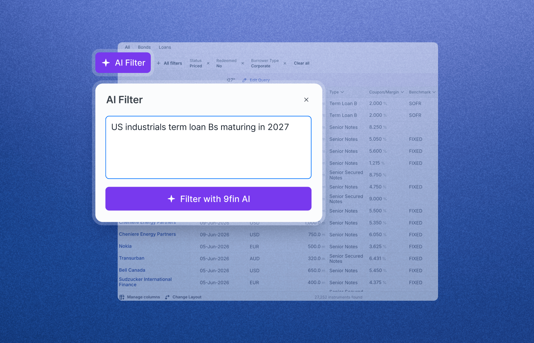 9fin database filters