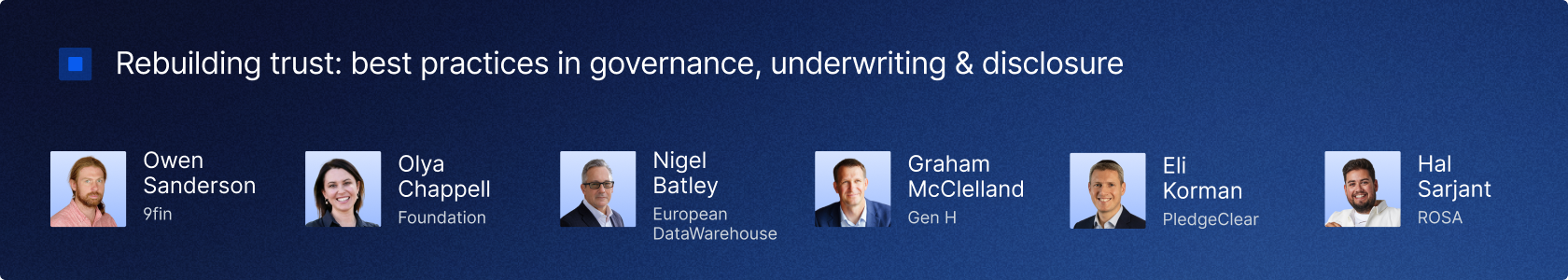 Rebuilding trust: best practices in governance, underwriting and disclosure