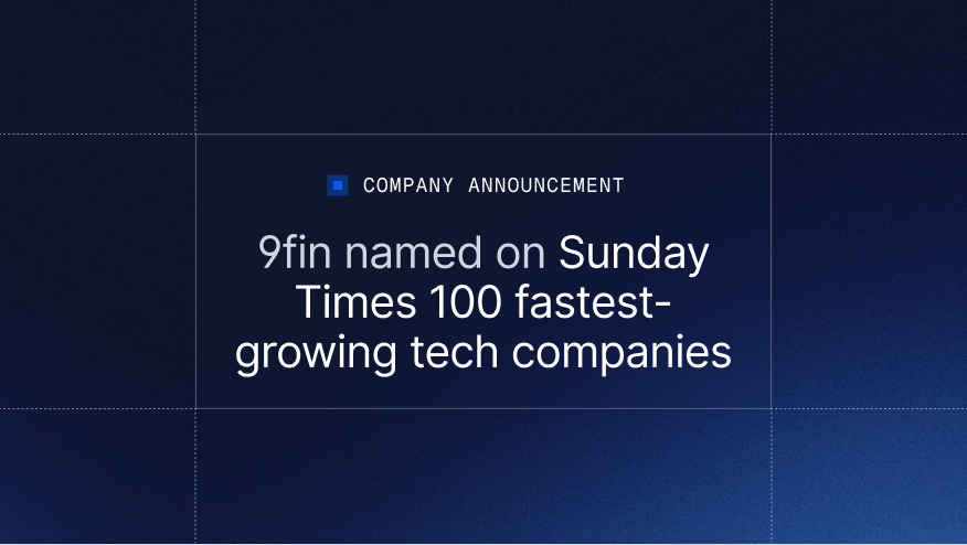 9fin named as one of The Sunday Times 100 fastest growing technology companies