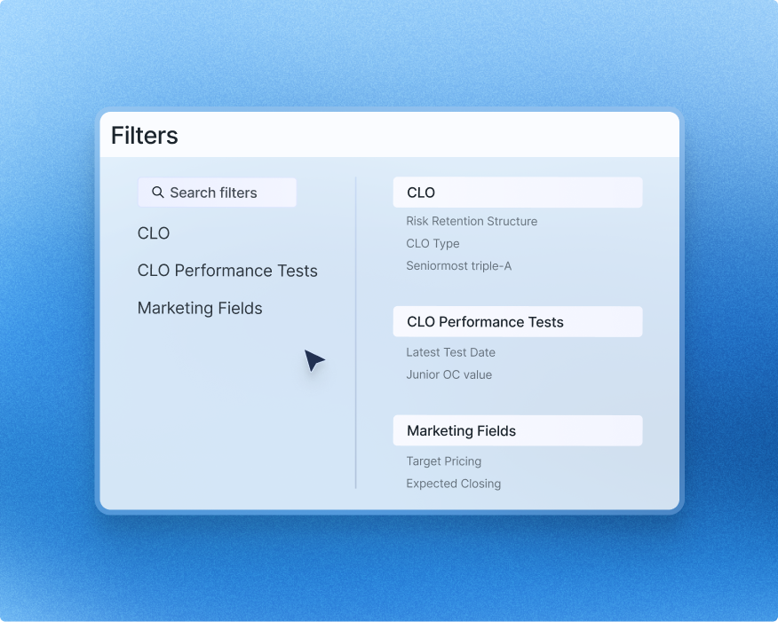 product mock up showing CLO filters