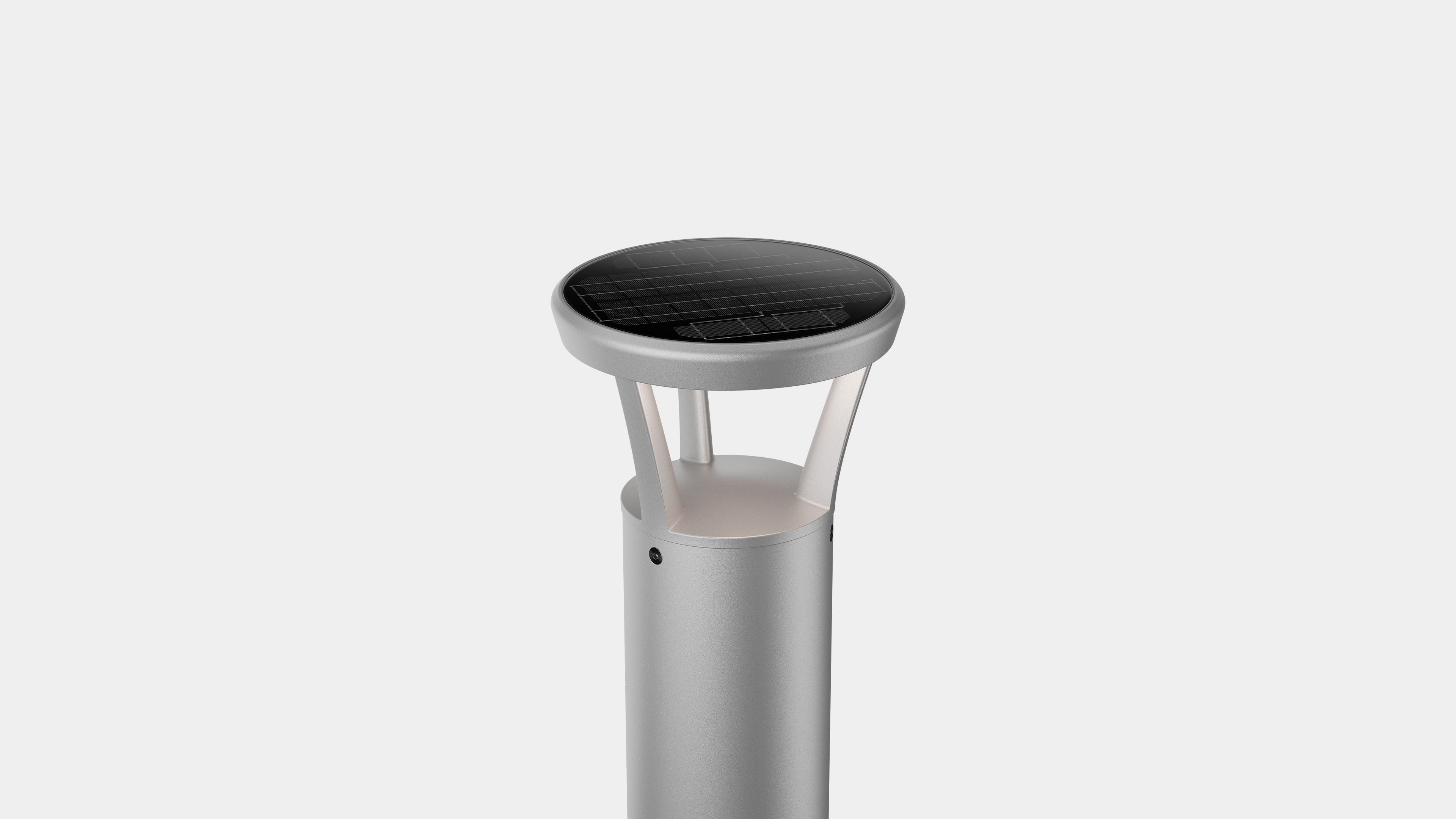 PLB Solar Bollard with Silver Finish