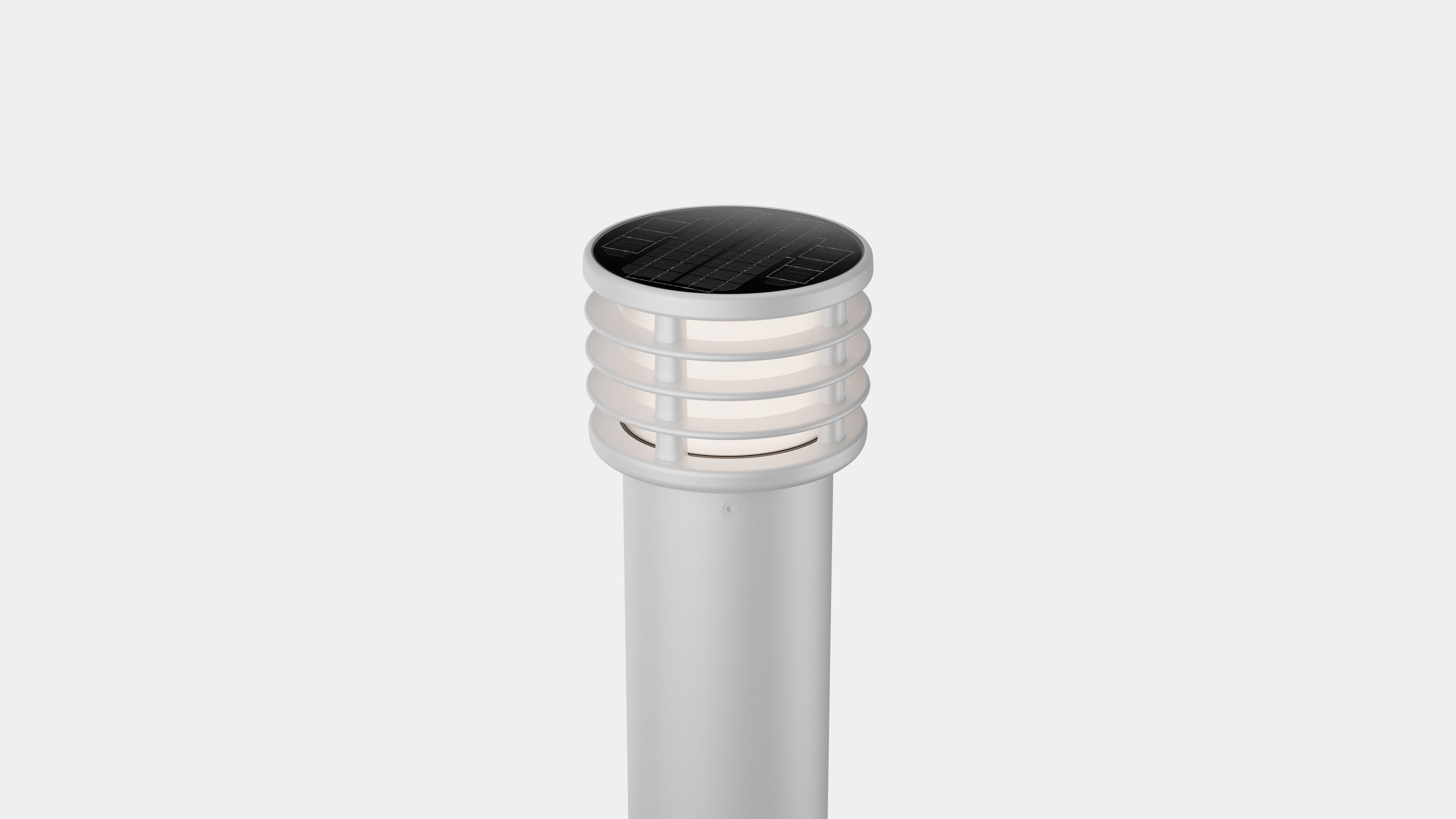 WLB Architectural Solar Bollard with White Finish