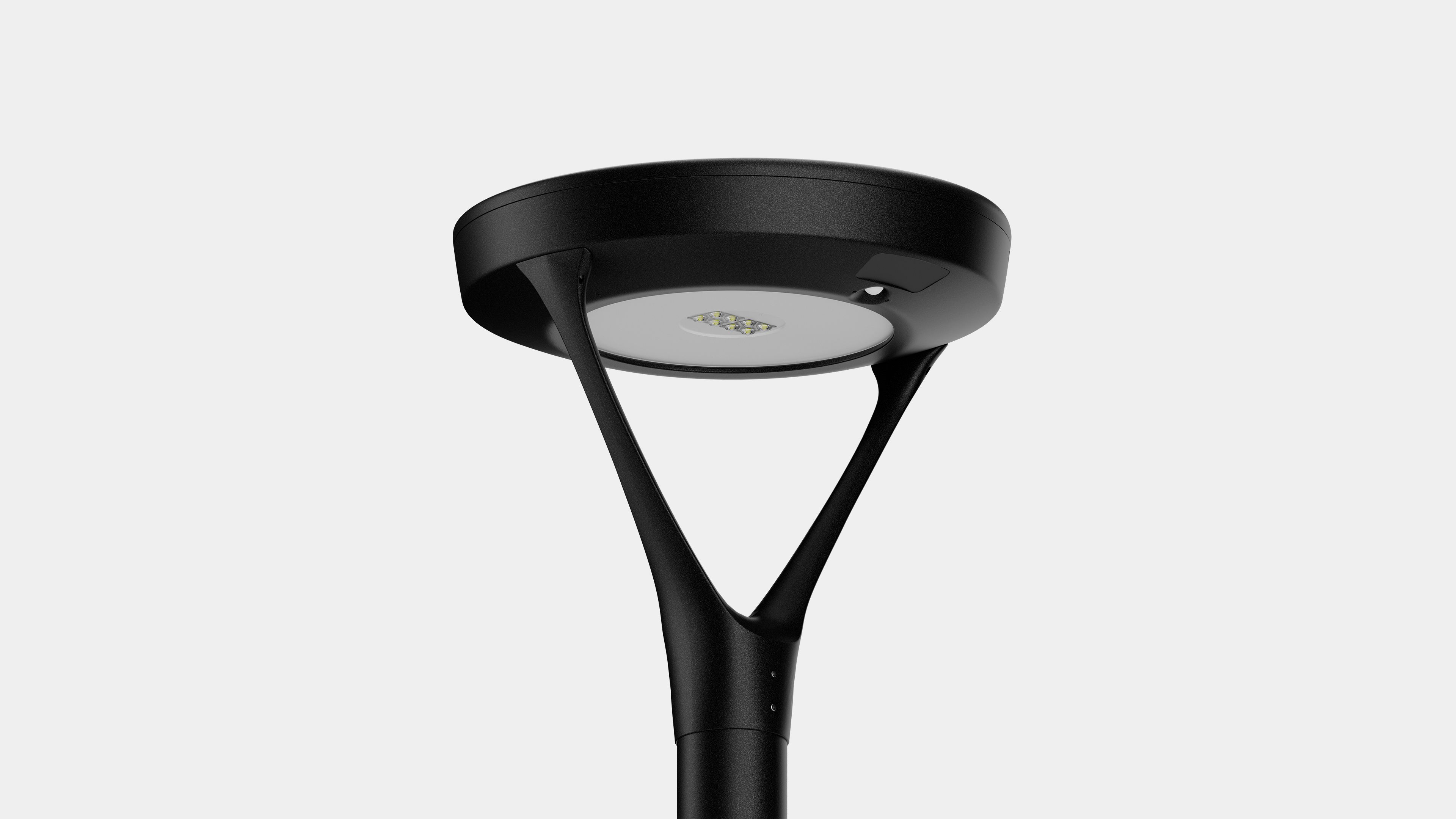 Solar Pole Top Light with Black Finish